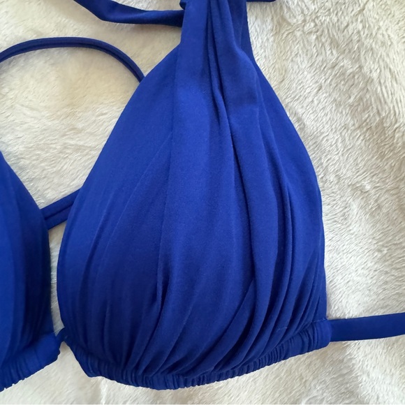 La Blanca Bikini 4 Gathered Blue Swimsuit 2 Piece Set Bathing Suit S/M - Picture 2 of 8